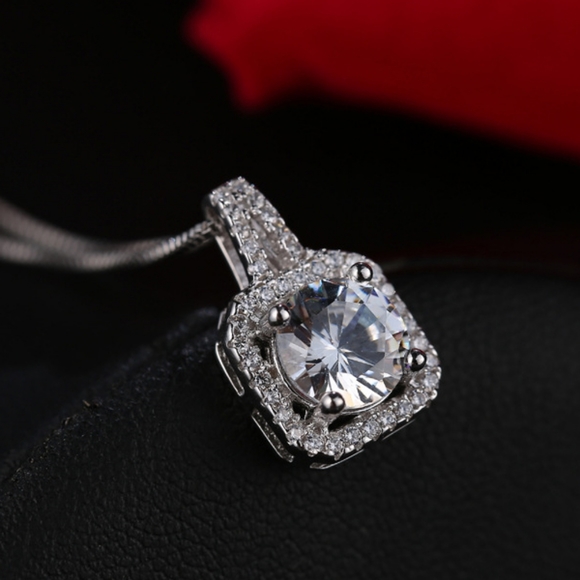 Silver Square Necklace - Picture 3 of 4